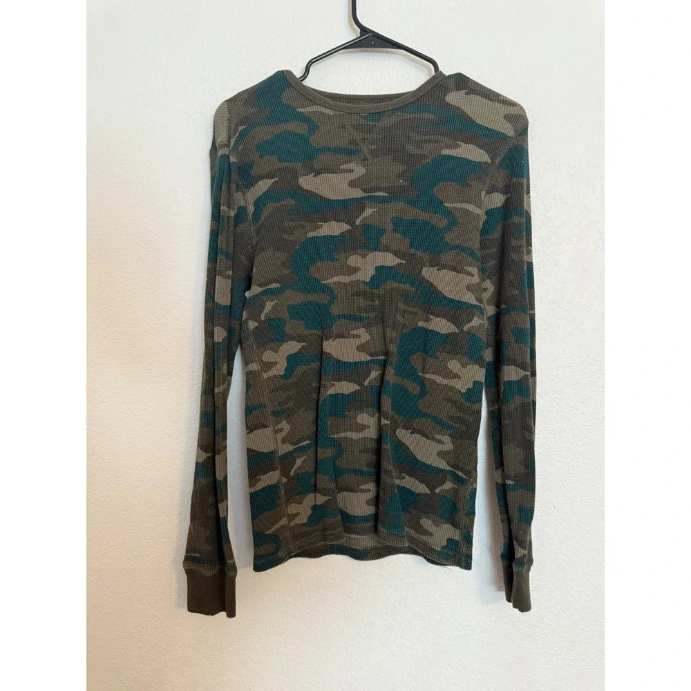 Boys Mossimo Supply Co Camouflage Print Long Sleeve Waffle‎ Knit Top